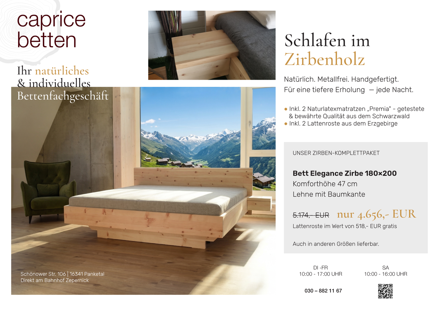 caprice betten - Schlafen im Zirbenholz