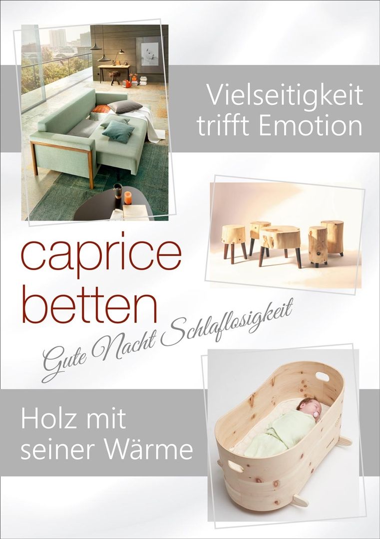Eröffnungsflyer für Caprice Betten